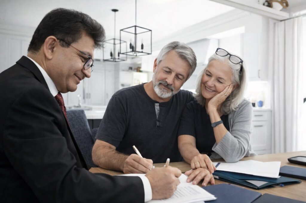 Estate tax planning consultation in Burlington with CPA advising clients on tax-efficient wealth transfer.